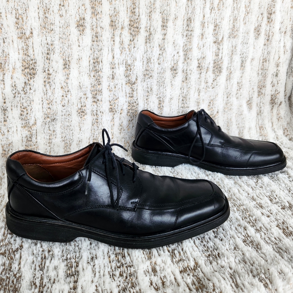 Johnston & Murphy "Pattison Lace-up" Waterproof Black Leather Oxford Men Size 10